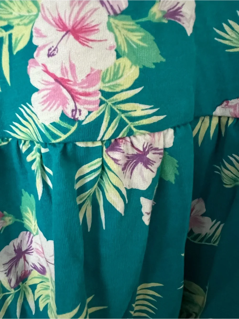 The Children's Place | Teal Floral Tropical Tank Dress #304656 Sz L (10/12) - Picture 7 of 12